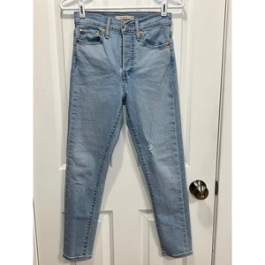 Pantalones de mezclilla ajustados Levi's Wedgie para mujer talla 25 lavado claro tiro alto botón mosca - Imagen 1 de 6