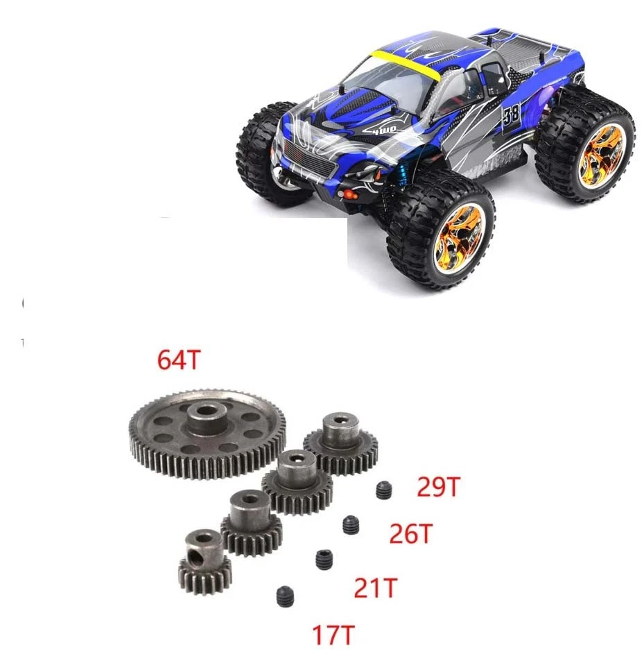 5PCS Metall Zahnräder 17-64T für HSP 94107 94170 94123 94103 94111 1/10 RC Car - Bild 1 von 4
