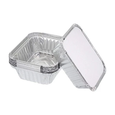 Aluminium Foil Containers Lids No. 1 Size Food Takeaway Catering Approx 250 ml - Image 1 of 4