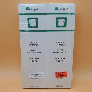 Genpak F200 2x250 Count (500 Total) 2 Oz. Paper Souffle Portion Cups  - Picture 1 of 6