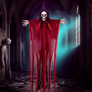 Halloween Decoration Outdoor Life-Size 6.5ft Animated Skeleton Witch with Sca... - Picture 1 of 6