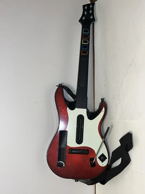 Nintendo Wii Guitar Hero Guitar Wireless 95911 Rosso Bianco Starburst GH5 TESTATA - Immagine 1 di 4