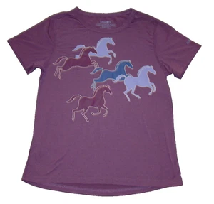 Kerrits Girls Size Large Purple Running Horses Equestrian Graphic Riding Shirt - Picture 1 of 5