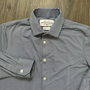 Mizzen + Main Spinnaker Collection Mens Large Trim Fit Blue White Check USA Made - Picture 1 of 9