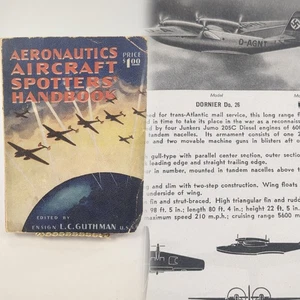 Vintage 1943 Aeronautics Aircraft Spotters’ Handbook 2nd Edition Paperback - Imagen 1 de 20