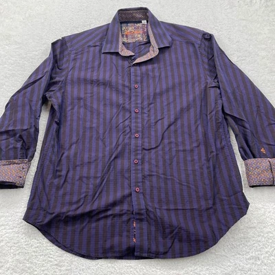 Robert Graham Classic Fit Button Up Long Sleeve Striped Dress Shirt Mens L - Image 1 of 4