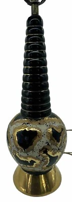 Vintage 1957 C. Miller ROYAL DI MONTE 22 KARAT GOLD Hand Painted MCM Table Lamp - Image 1 of 4