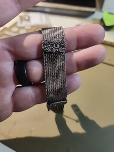 Vintage 925 Sterling Silber 10-Strang Weizen Kette breit Statement Armband - Bild 1 von 9