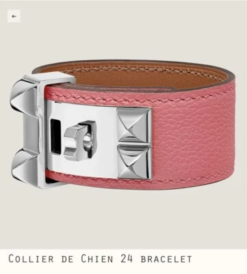 HERMES Collier de Chien 24 Armband Rose Azalee T2 Rosa - Bild 1 von 4