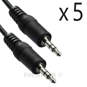 5 Pack Lot - 12ft 1/8" 3.5mm Audio Headphone Male Stereo Cable M/M MP3 Aux PC - Picture 1 of 2