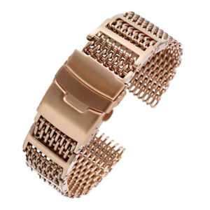 20/22/24mm Watch Band Strap Solid Link Shark Mesh Stainless Steel Bracelet