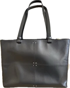 Vintage Genuine Leather Bag , Steel Gray, Made In Italy - Picture 1 of 17