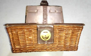 Old Needlework Sewing Tool cane basket ''DREW & SONS PICCADILLY CIRCUS'' loaded - Picture 1 of 24