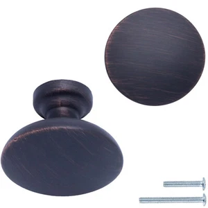 Pack of 10 Round Flat Cabinet Knob,1.24 inch/3.47 cm Diameter, Oil Rubbed Bronze - Picture 1 of 6
