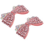 DIY Rhinestone Bow Clips Crystal Buckle Accessories Craft (Pink)