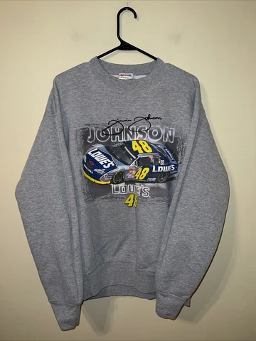 Nascar Jimmie Johnson Chase Authentics Crewneck Gray Sweatshirt Men’s Large Lowe Cover