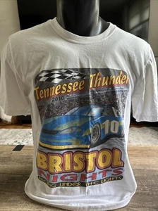 Nike 2010 Tennessee Thunder Bristol Nights Nascar Racing Double Sided Shirt Sz M - Picture 1 of 3