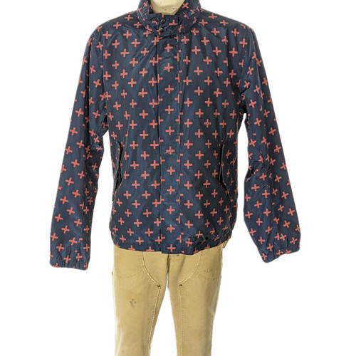 Giacca con cappuccio Coach Barracuda stampa croce rossa taglia XL nuova con etichetta $498