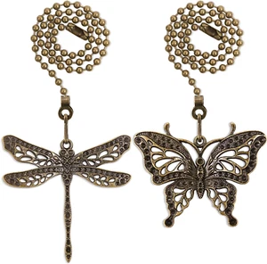 Bronze Ceiling Fan Pull Chain Extender,Dragonfly and Butterfly Decorative Fan... - Picture 1 of 11