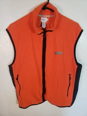 Calvin Klein Jean без рукавов молнии флисовый жилет мужской средний оранжевый  - Изображение 1 из 4