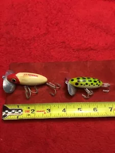 2- Vintage Jitterbug 2 1/2 & 2 1/4” Fishing Lures - Picture 1 of 10