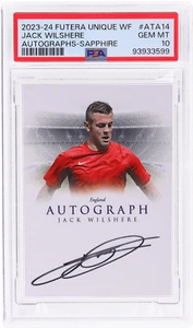 2023 Futera Unique World Football Jack Wilshere Auto Sapphire #ATA14 /7 PSA 10 - Picture 1 of 2