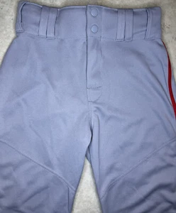 New ✅ Alleson Athletics Baseball Pants ✅ Gray With Red Piping ✅ Youth Small - Picture 1 of 11