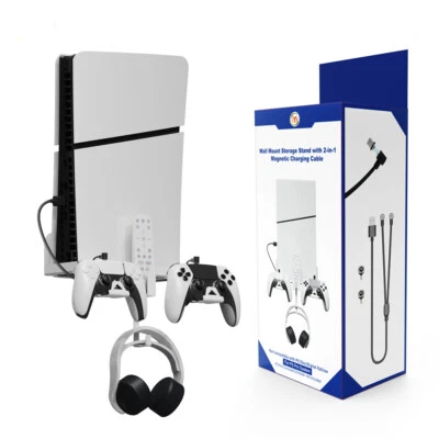 For PS5 slim console wall mount bracket for PS5 slim controller charging cradle - Image 1 of 4