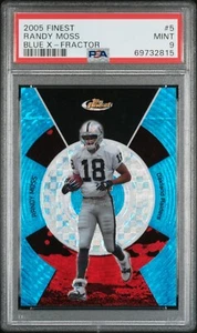 Randy Moss 2005 Topps Finest Blue X-Fractor #5/150 (POP 2, ninguno superior) PSA 9 - Imagen 1 de 2