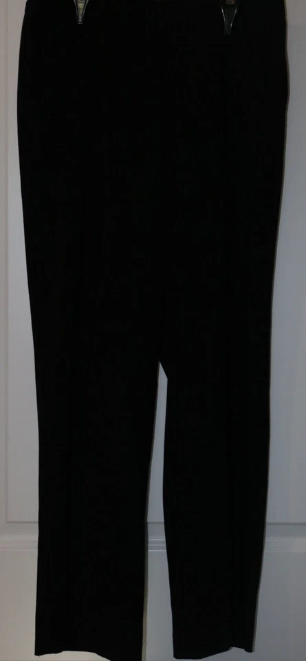 Pants Alfred Dunner Size 8 Petite Black Elastic Waist Polyester Pull Up Slacks - Image 1 of 1