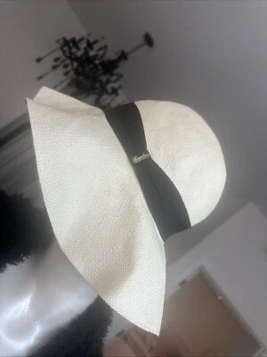 Auth Borsalino - Ivory Natural Derby 100% Paglia Hat - Image 1 of 4