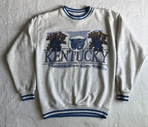 Vintage 90s Kentucky Wildcats Sweatshirt Mens Medium Gray Crew Neck USA NCAA - Picture 1 of 11