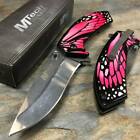 Mtech Collectors Butterfly Wing Handle Spring Assisted Pocketknife [pink]