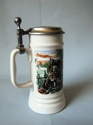Vintage Bierkrug  Porzellan-Keramik-Rastal, Jahreskrug, Mittelalter- Motiv  - Bild 1 von 4