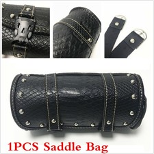 Motorcycle Handlebar Saddle Bag Roll Barrel Tool Bag Black Universal Waterproof