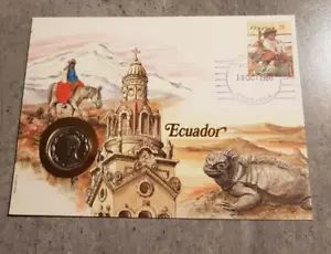 ECUADOR-IGUANA-ARCHITECTURE COVER WITH COIN - Picture 1 of 2