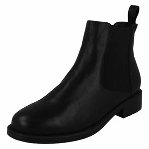 Botas al tobillo informales de cuero con tacón sin cordones para dama F5R0968 - Imagen 1 de 10