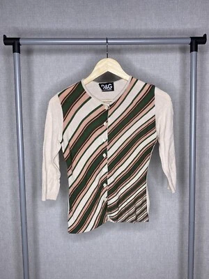 Dolce Gabbana Vintage Women Striped Sweater Wool Size M Beige - Image 1 of 4