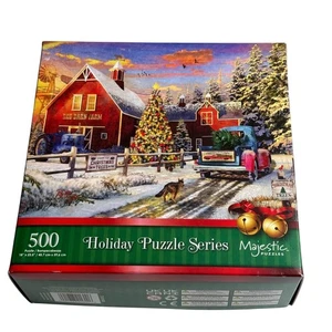 Majestic By Springbok Rot Stall Baum Bauernhof 500 Teile Puzzle Komplett - Bild 1 von 7