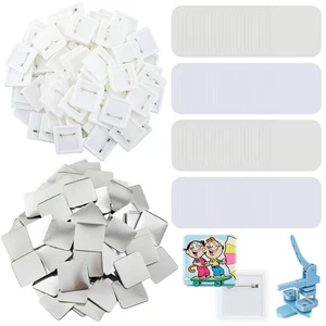 Wavwavw 100 Set 2'' x 2'' Square Pin Button Making Supplies for Square Button... - Picture 1 of 6