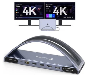 TobenONE USB C Dockingstation Dual 4K Monitor für MacBook Pro/Air M3/M4, 13 - Bild 1 von 5