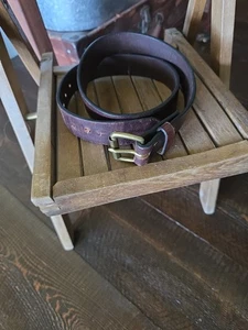 Filson Leather Belt Brass Buckle 1.25 Bridle Leather 203 Sz 30 - Picture 1 of 4
