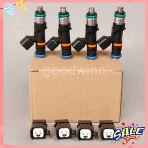 Set of 4 OEM 0280158117 550cc 52lb EV14 Fuel Injectors + 4 Adapters For Acura - Bild 1 von 5