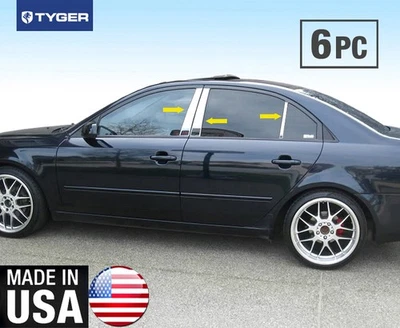 TYGER For 06-09 Hyundai Sonata 6PC Stainless Steel Chrome Pillar Post Trim Foto 1 de 4