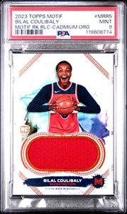 2023 Topps Motiv Motiv Rookie Relics Bilal Coulibaly Cadmium Orange /25 PSA 9 - Bild 1 von 2