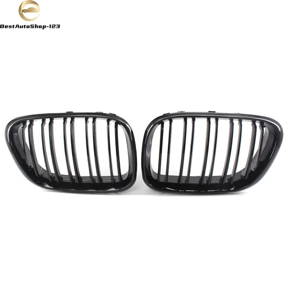 Front Kidney Grille Grill Gloss Black Double Line Style For BMW X5 E53 2000-2003 - Image 1 of 4