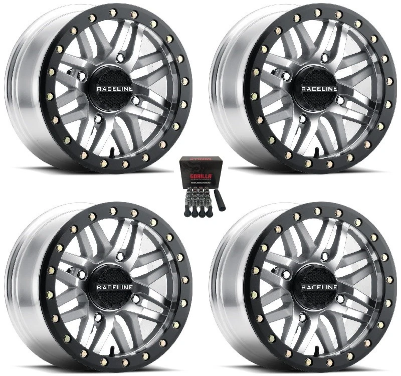 Raceline Ryno Beadlock UTV Wheels/Rims Machined 14" Polaris RZR 1000 XP (4) Foto 1 de 3