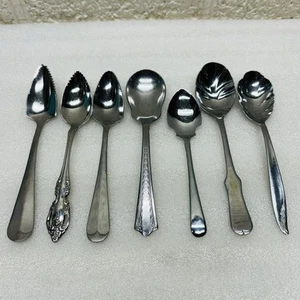 Mixed Lot/Set of 7‼ Shell Sugar & Serrated Grapefruit Spoons • VGUC‼ - Foto 1 di 5