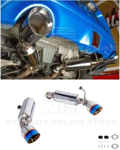 G37 Coupe 370Z 2014-2016 Q60 | Muffler 4.5" Dual Burnt Tips Axle Back Exhaust - Picture 1 of 23