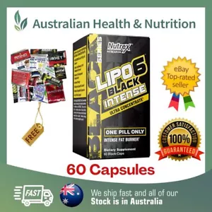NUTREX RESEARCH LIPO 6 BLACK INTENSE 60 CAPS + FREE SAME DAY SHIPPING & SAMPLE - Picture 1 of 2